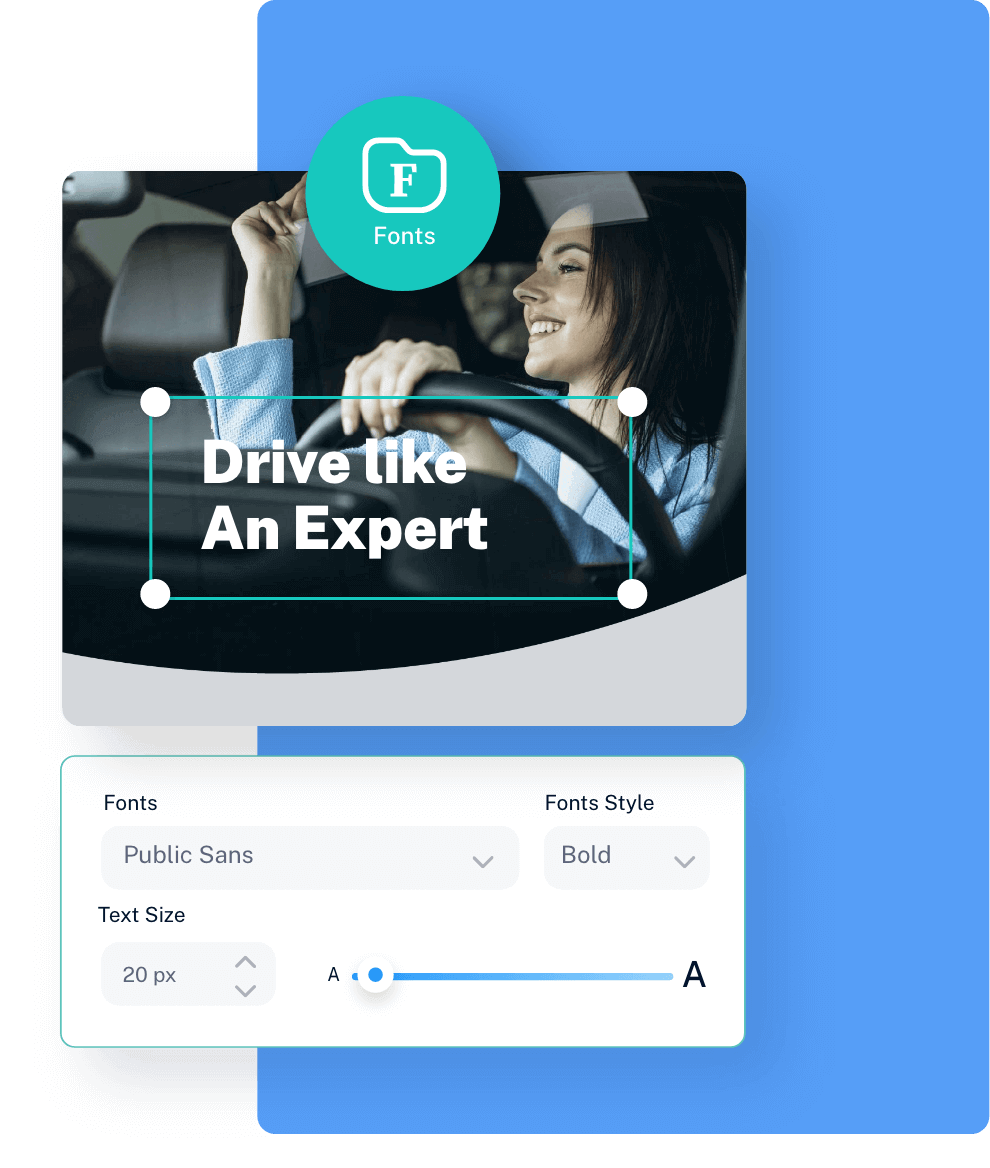 brandbaba app showing how to change font family in post